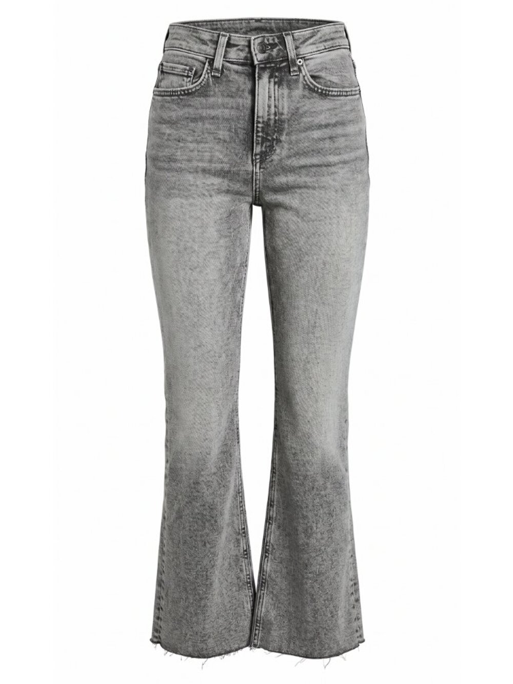 rag & bone Nina High Rise Ankle Flare 27 Raw Hem Broderick Gray Wash - Picture 2 of 13